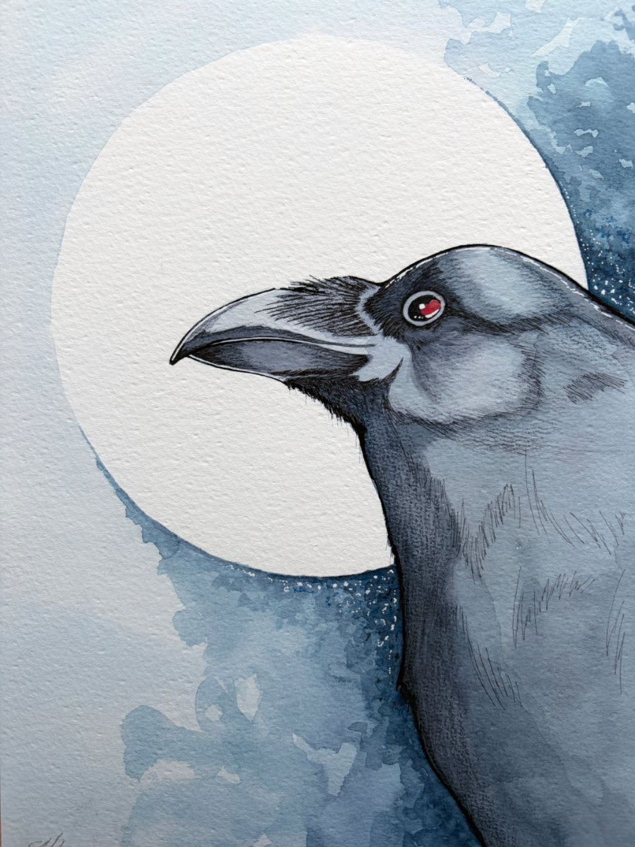 The Shadow Raven — Original Watercolour Painting