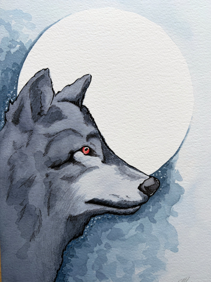 The Shadow Wolf — Original Watercolour Painting