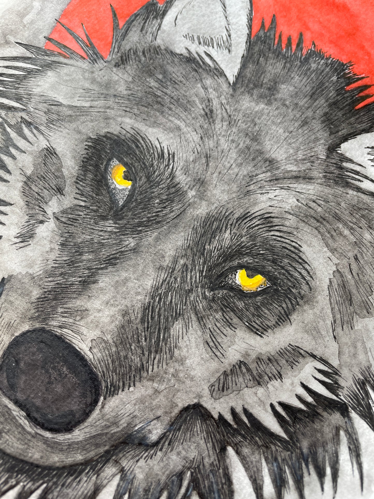 Blood Wolf Moon A4 (ORIGINAL)