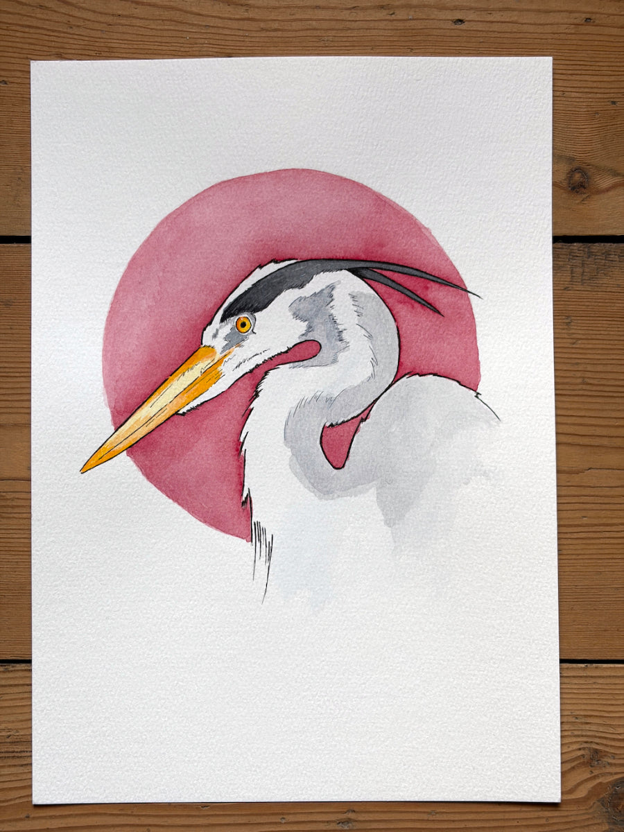 First Light (Heron) A4 – (ORIGINAL)