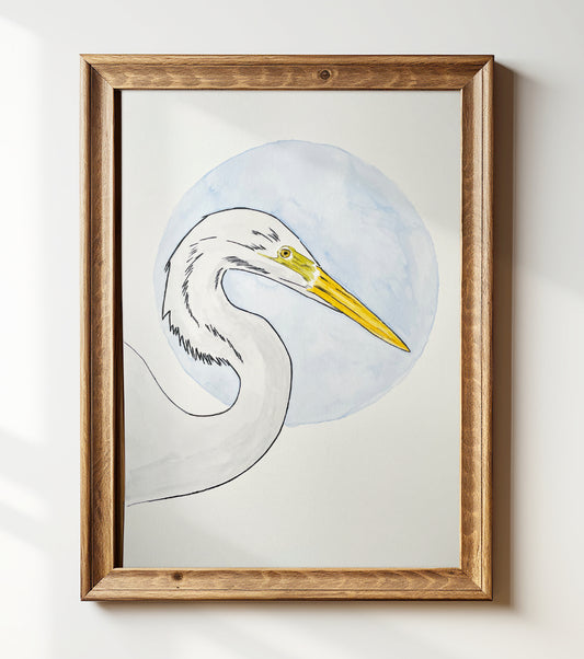 White Egret A4 (ORIGINAL)