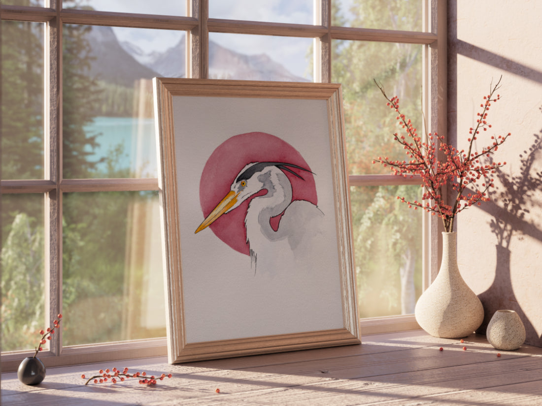 First Light (Heron) A4 (Print)