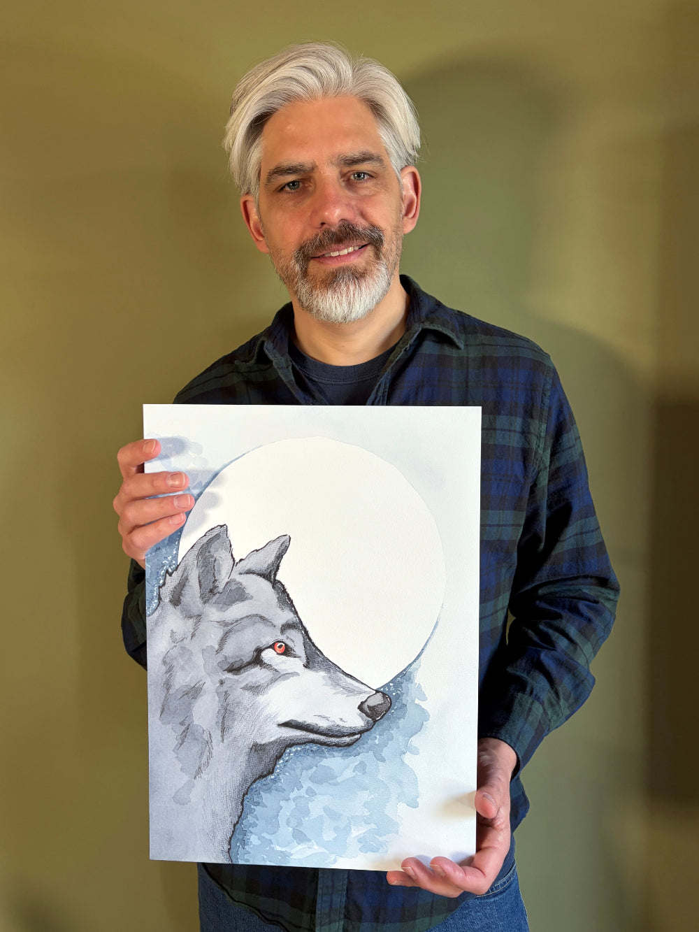 The Shadow Wolf — Original Watercolour Painting