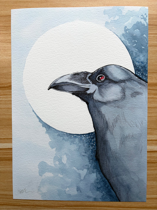 The Shadow Raven — Original Watercolour Painting