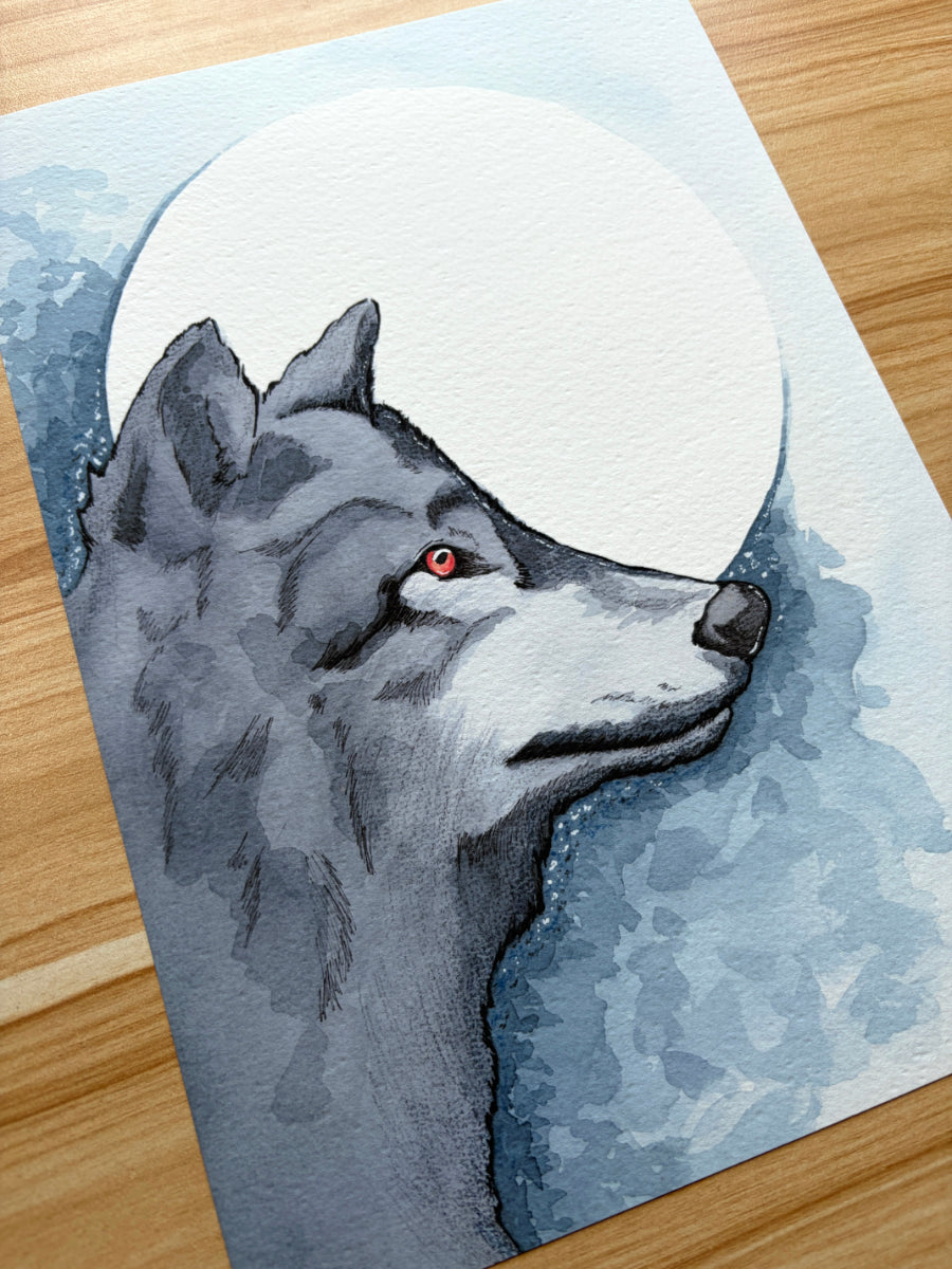 The Shadow Wolf — Original Watercolour Painting