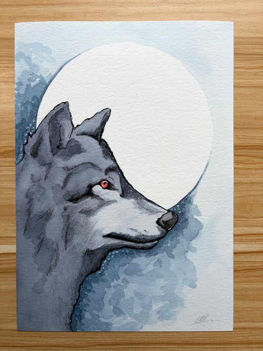 The Shadow Wolf — Original Watercolour Painting