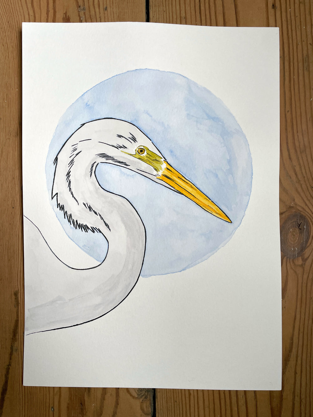 White Egret A4 (ORIGINAL)