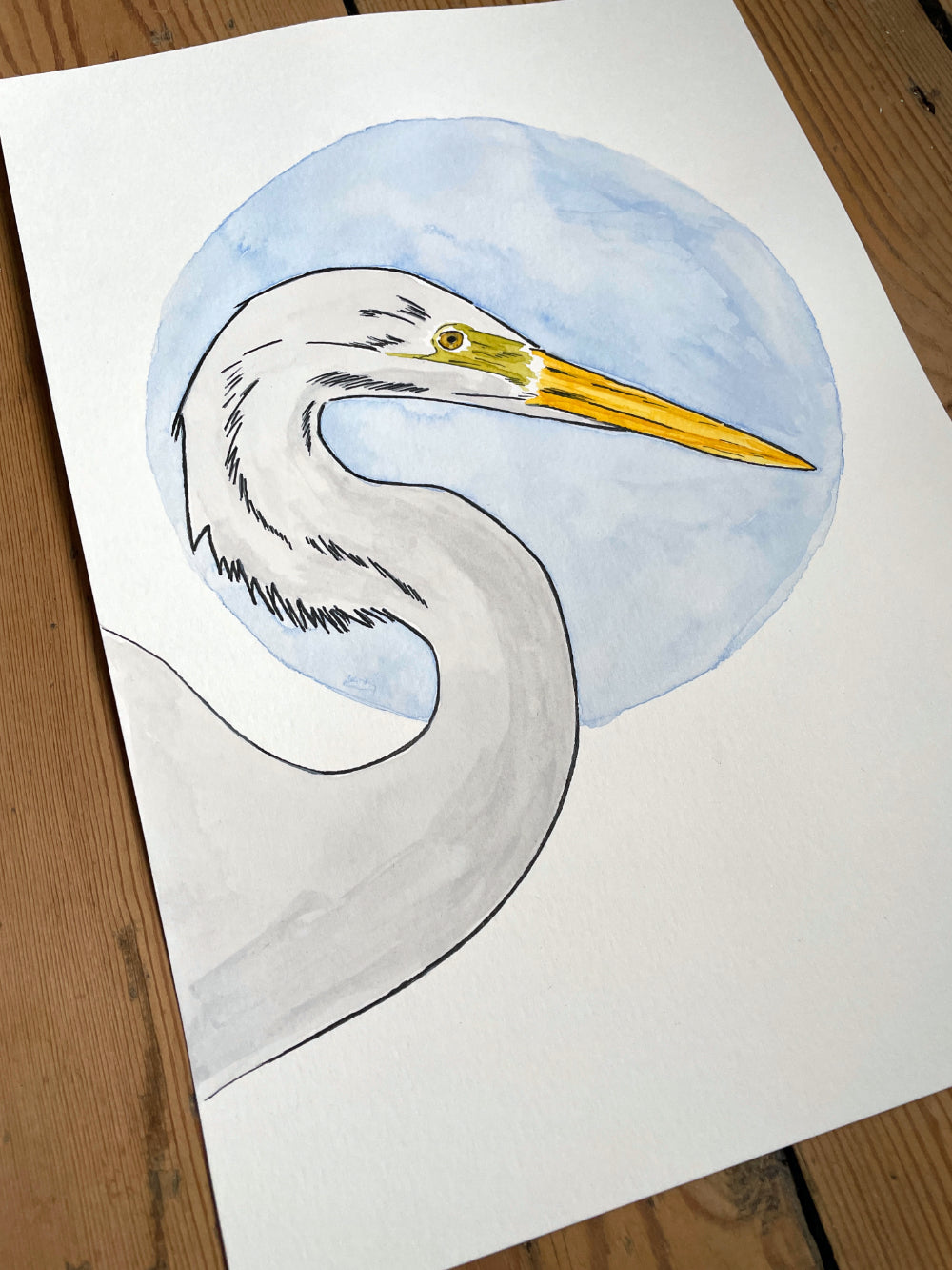 White Egret A4 (ORIGINAL)