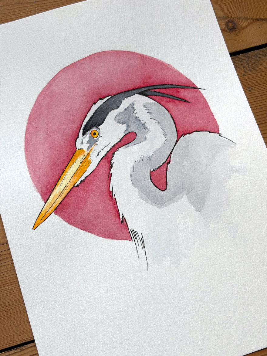 First Light (Heron) A4 – (ORIGINAL)
