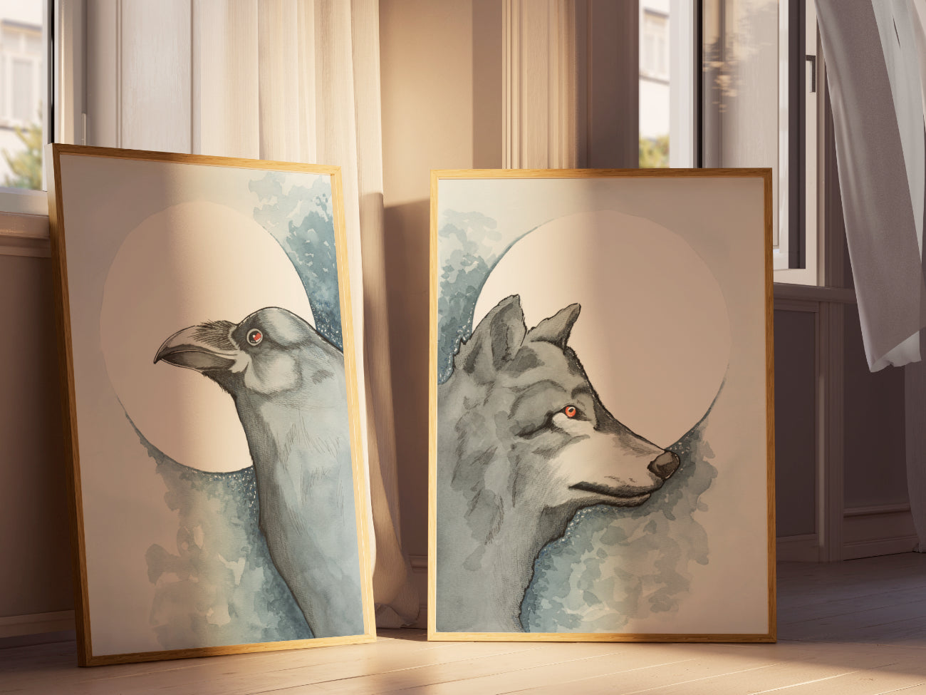 The Shadow Wolf & Raven Pair