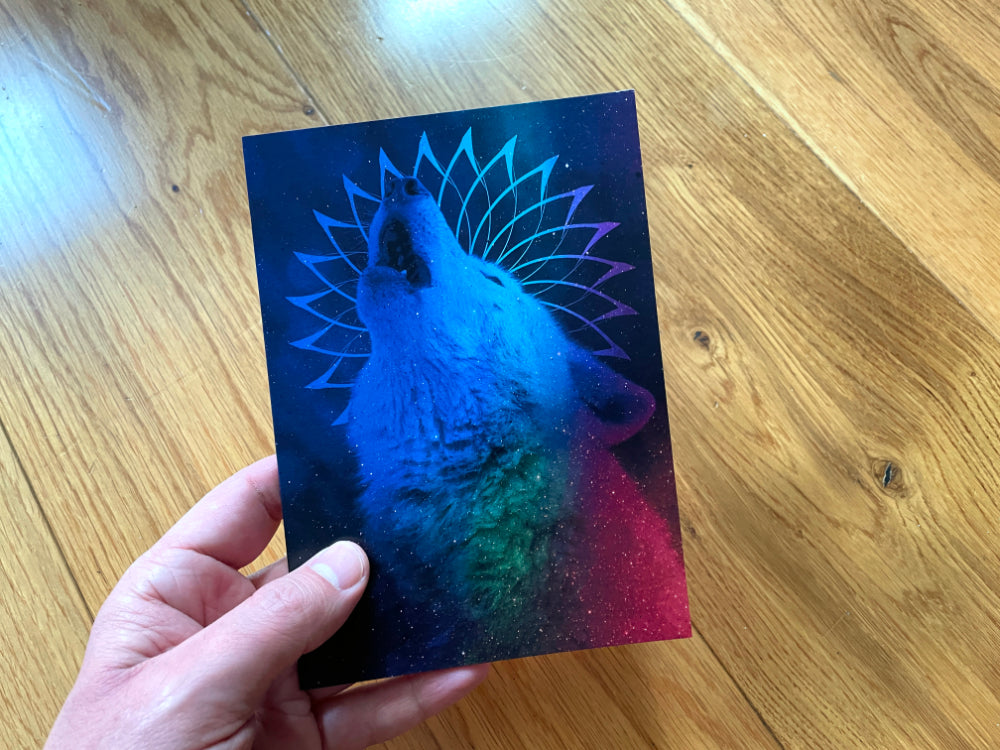 Greetings Card: Howling Wolf